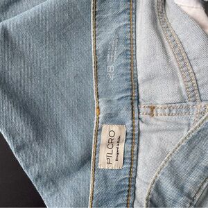 Pilcro wide leg 28-30 waist high rise light wash denim